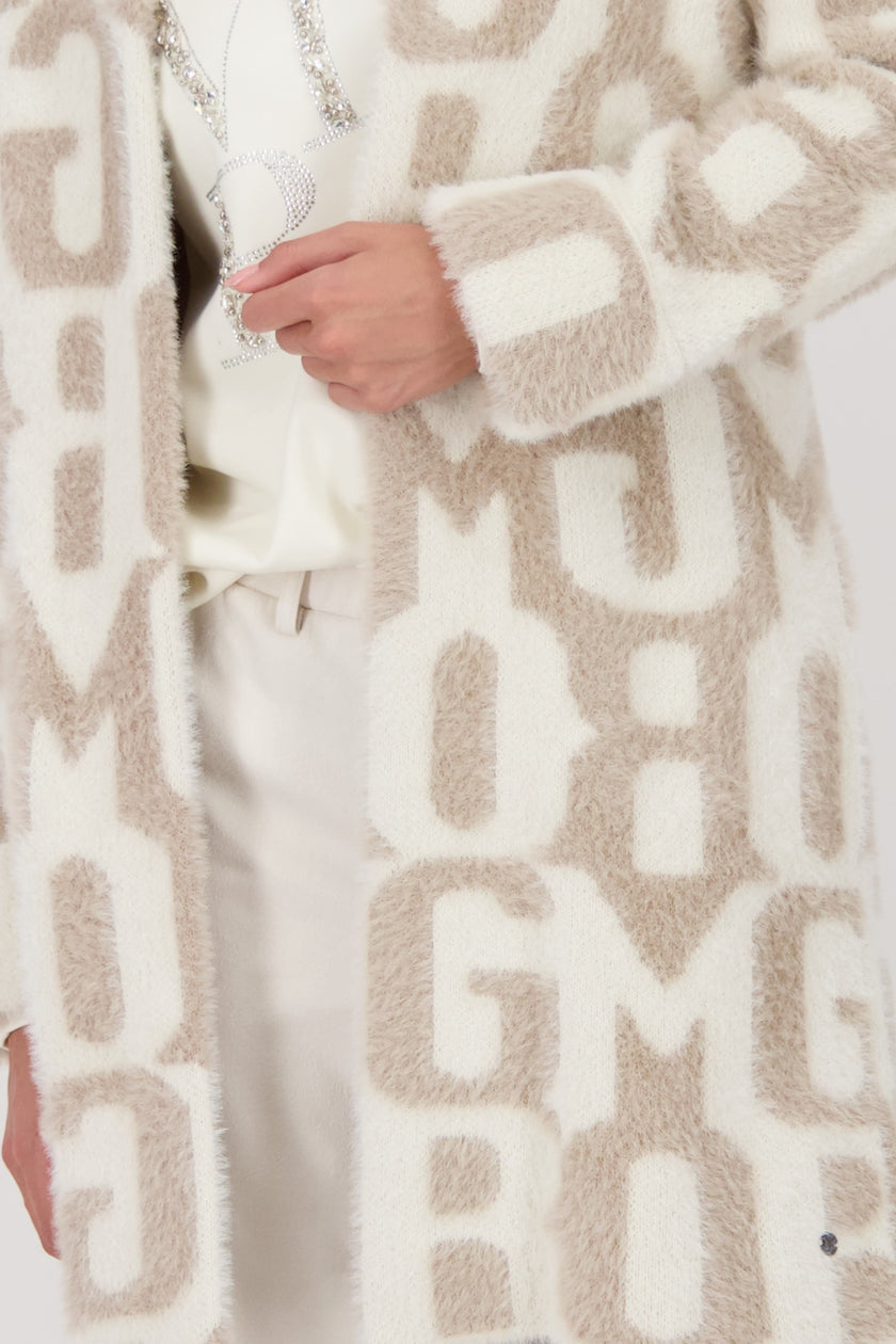 Strickjacke - Schriftmuster