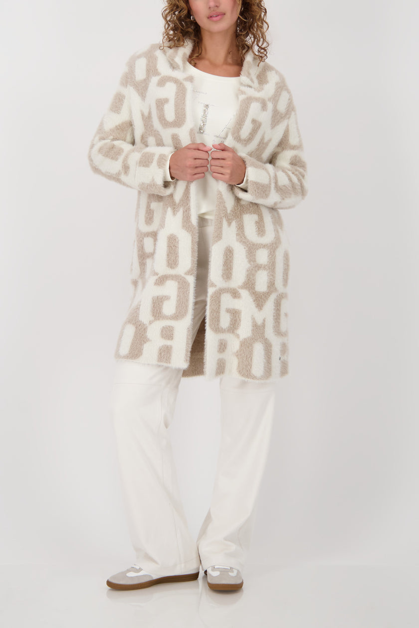 Strickjacke - Schriftmuster