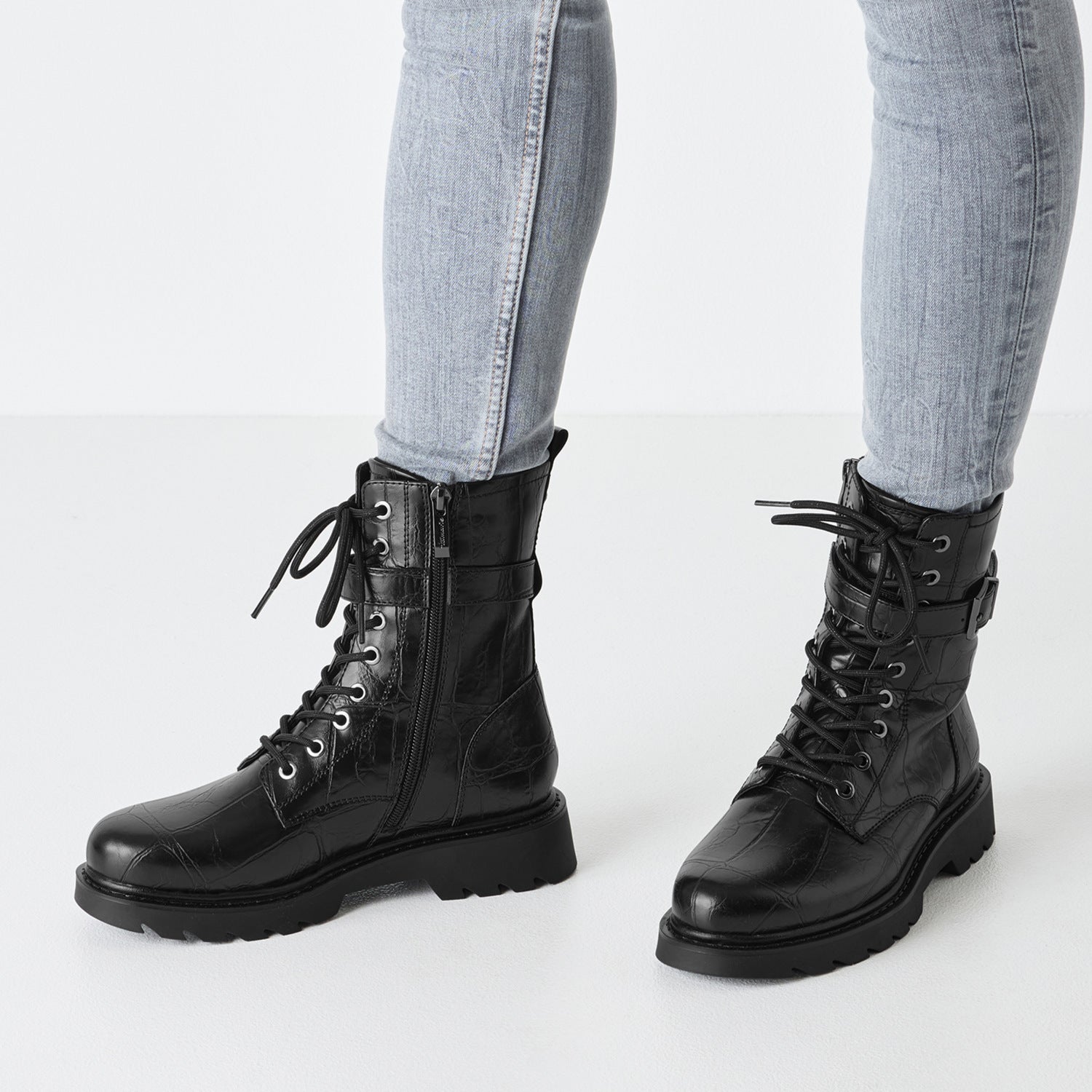 Schnürboots - Lederimitat