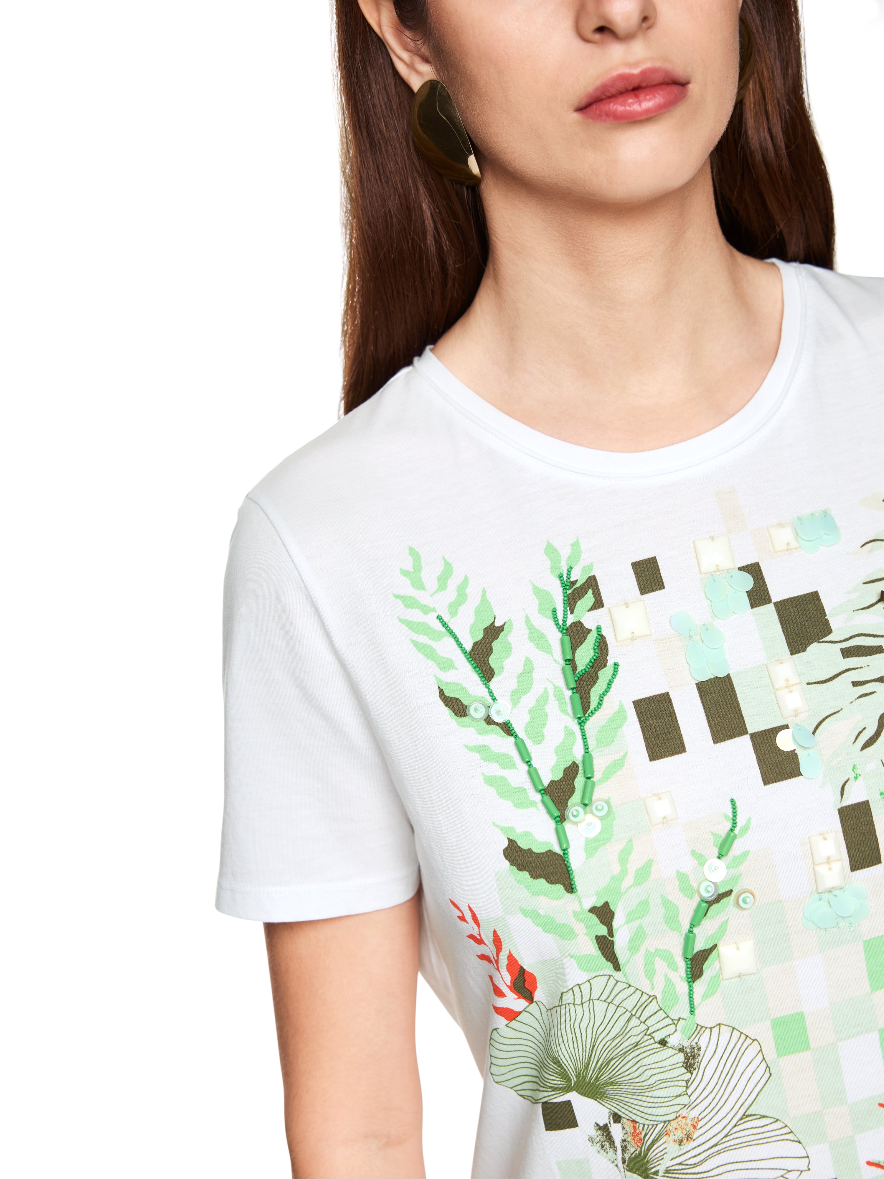 Baumwollshirt - floraler Print