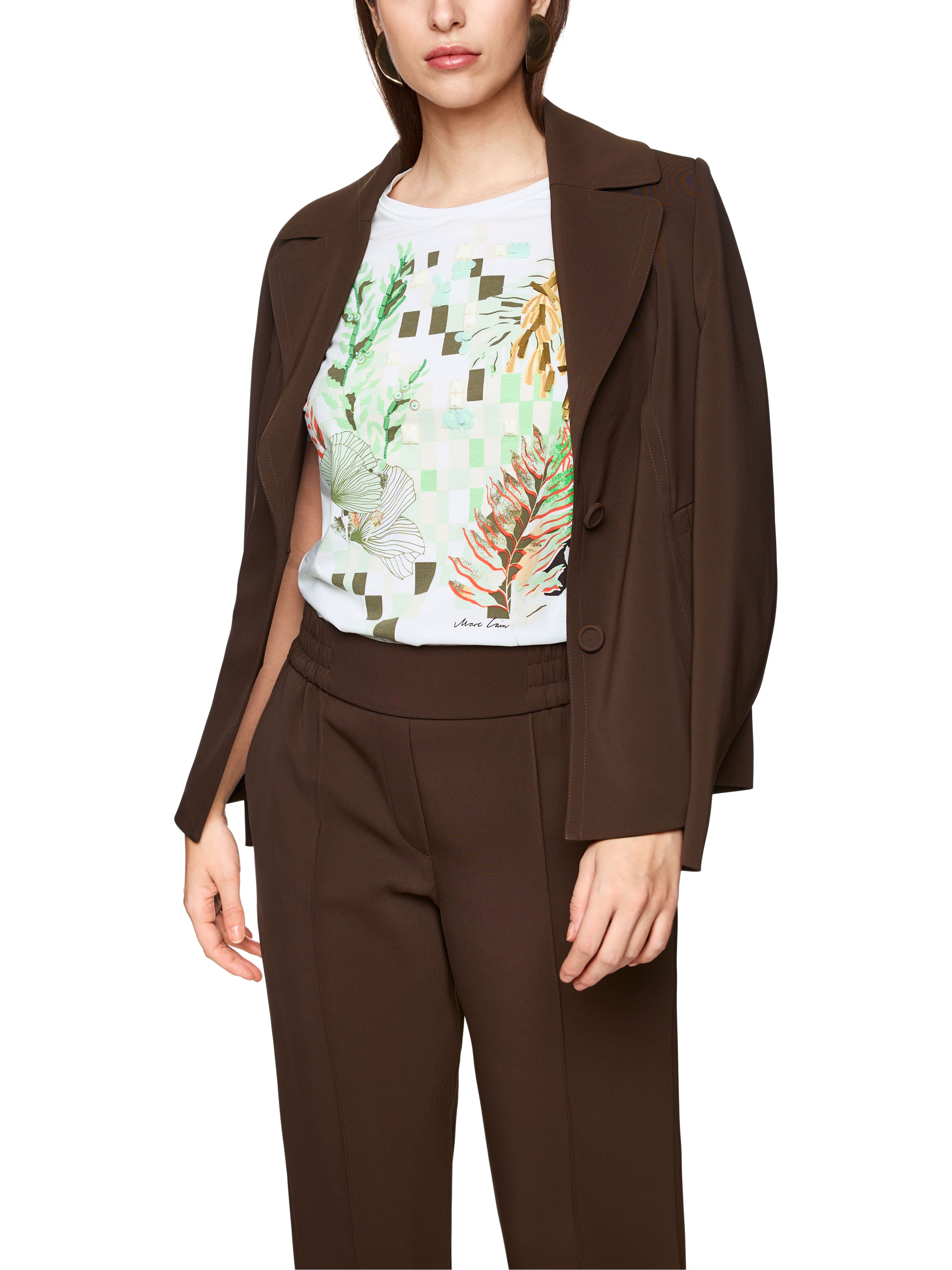 Baumwollshirt - floraler Print