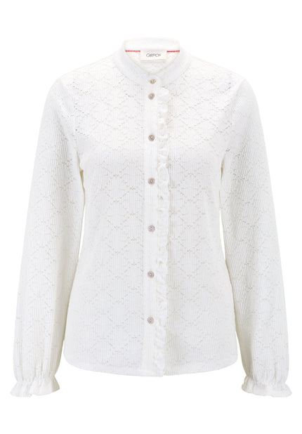 Spitzenbluse - Stehkragen