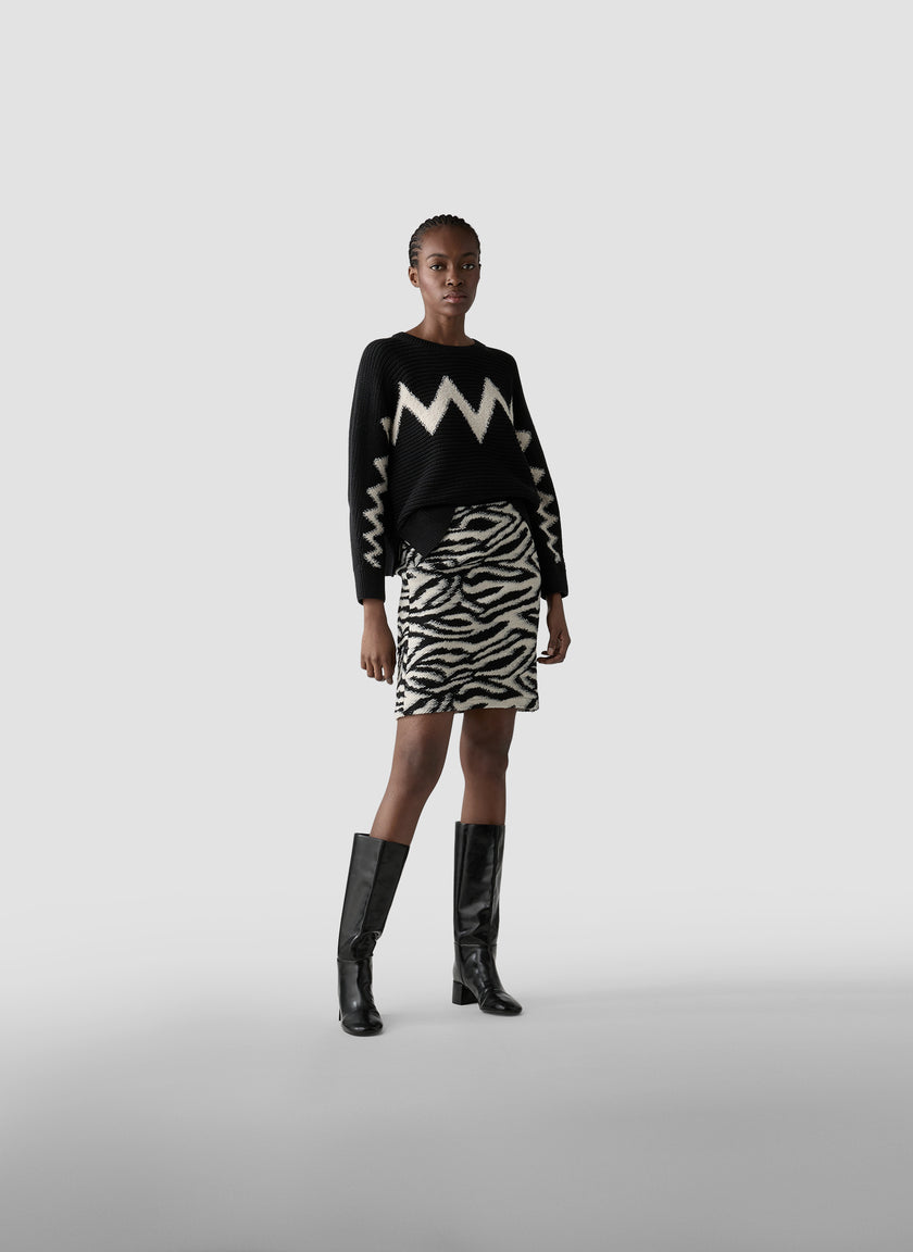 Minirock - Zebra Noir