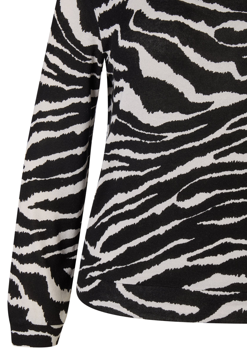 Langarmshirt - Zebra Noir
