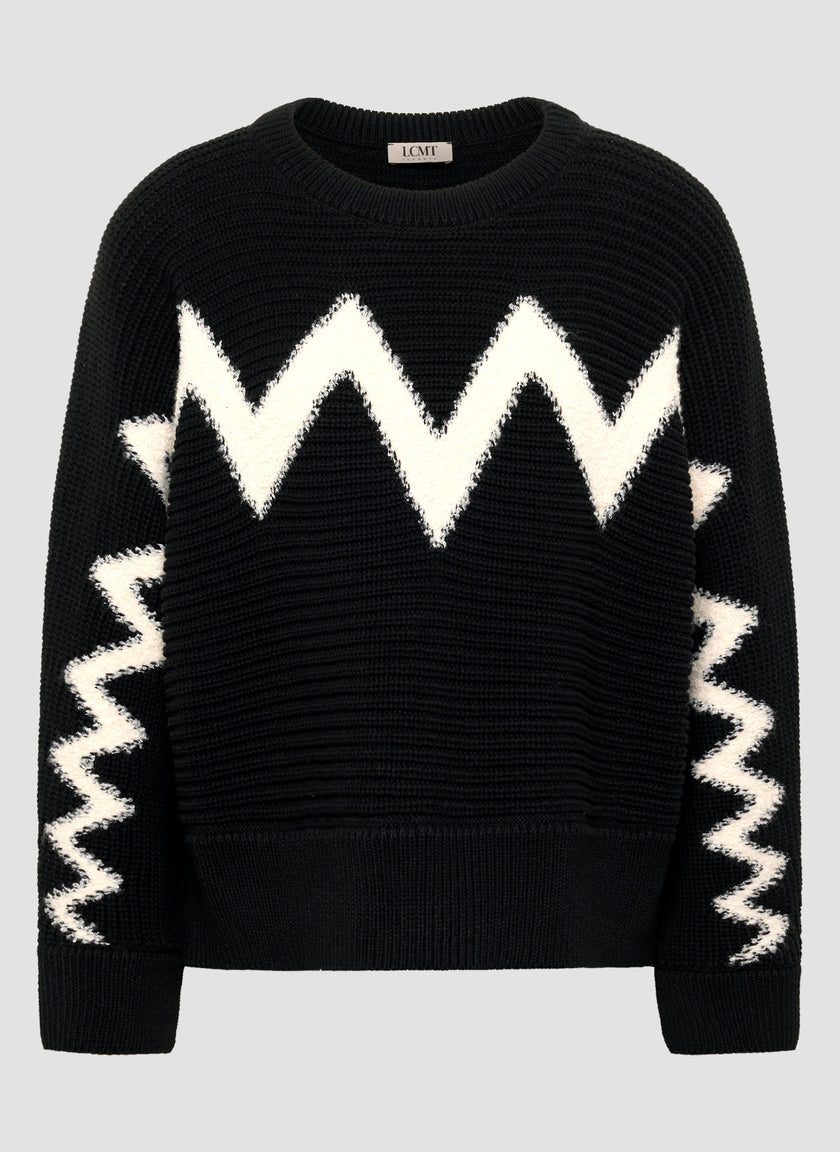 Strickpullover - Zebra Noir