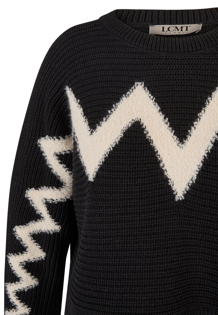 Strickpullover - Zebra Noir