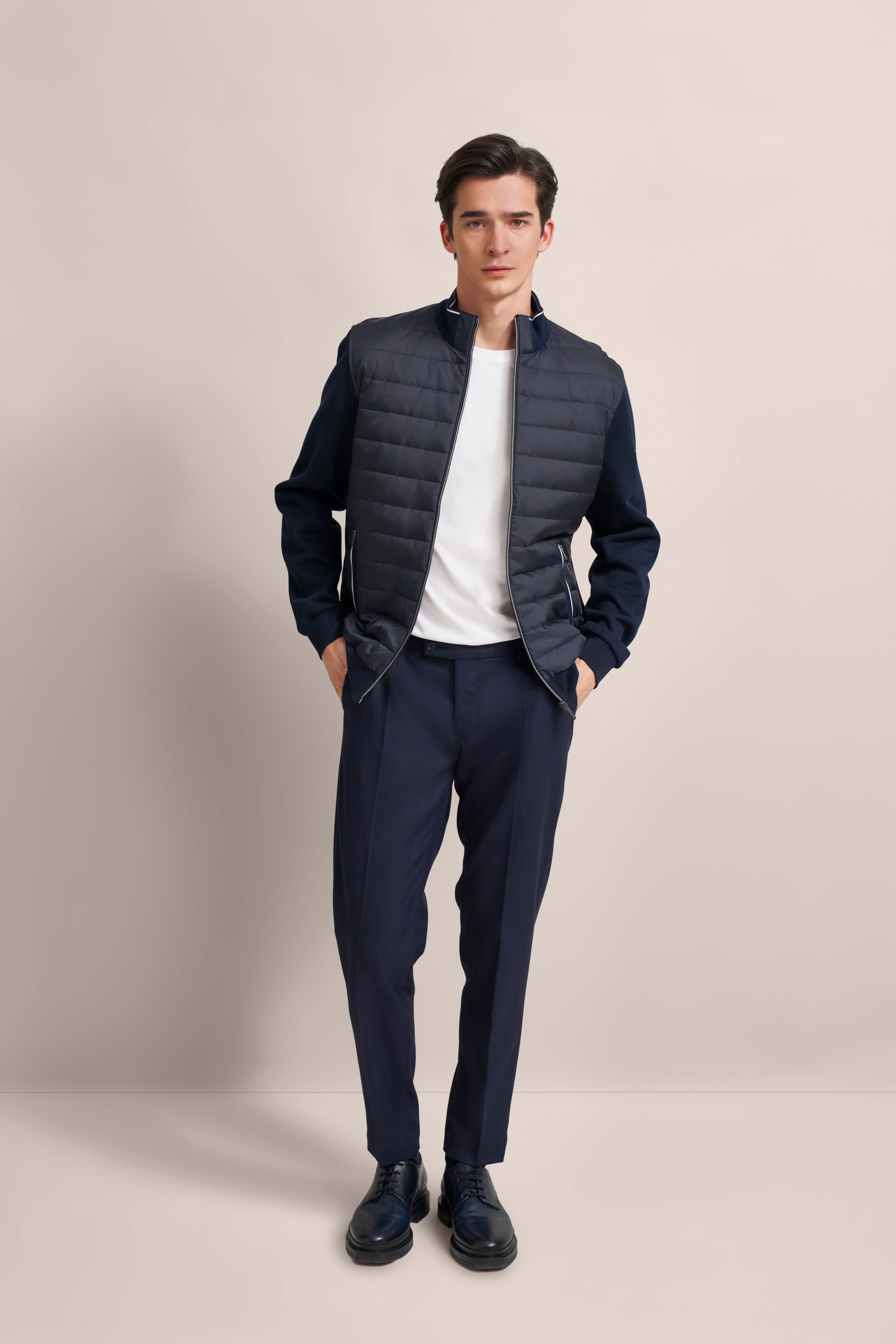 Sweatjacke - Steppeinsätze