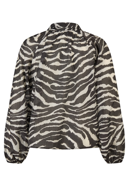 Schluppenbluse - Zebra Noir