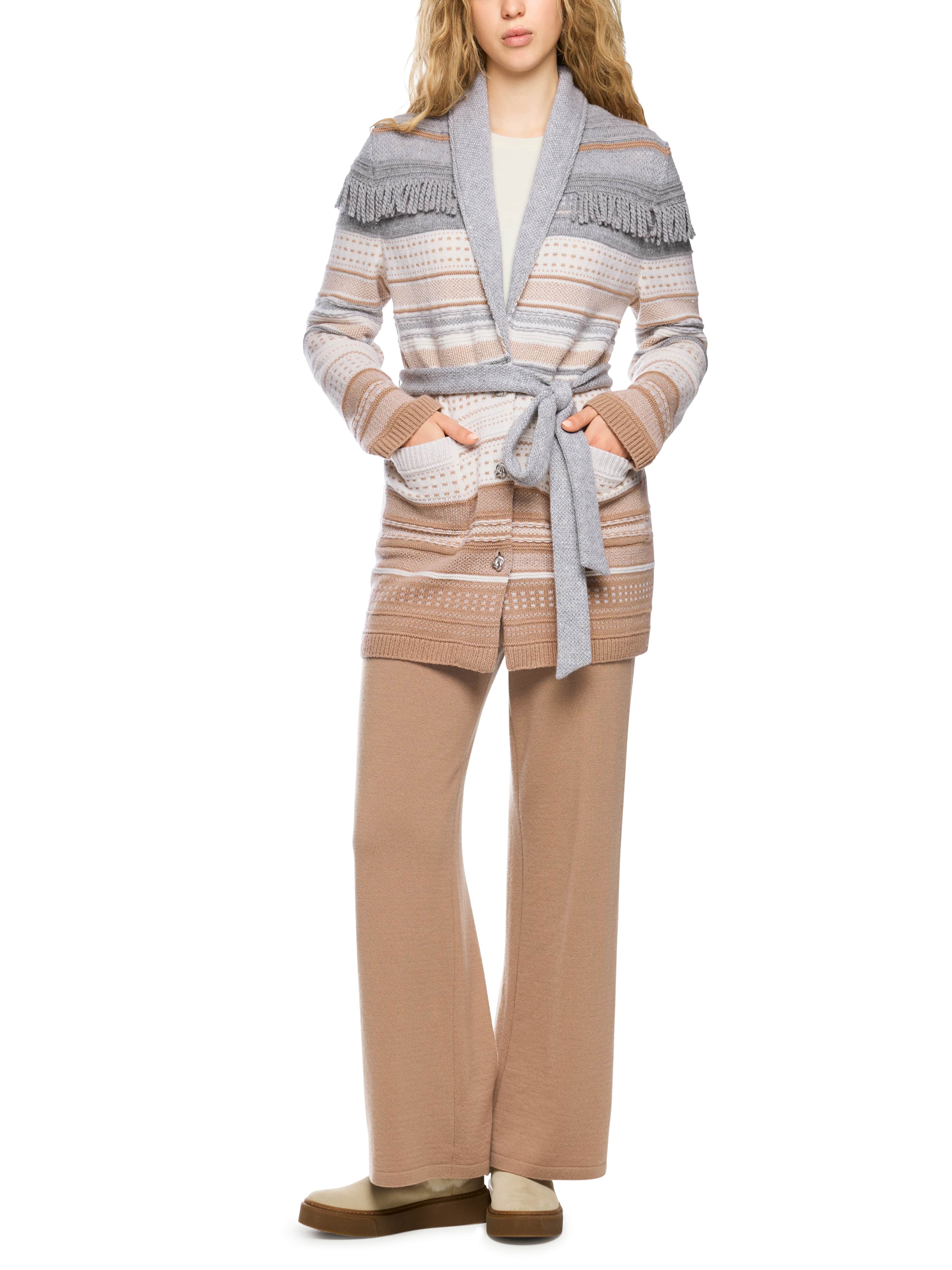 Strickcardigan - Fransen