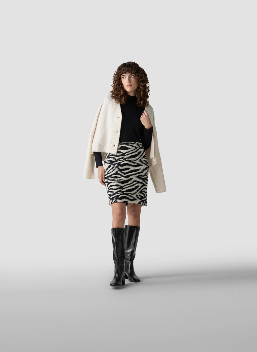 Langarmshirt - Zebra Noir