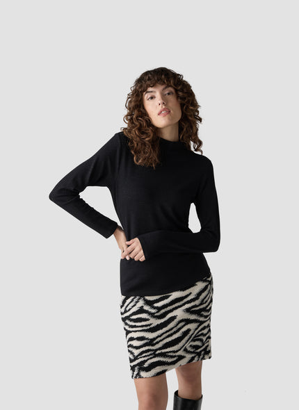 Langarmshirt - Zebra Noir
