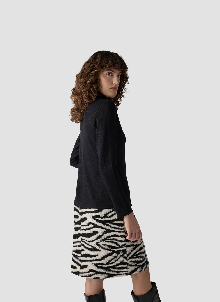 Langarmshirt - Zebra Noir