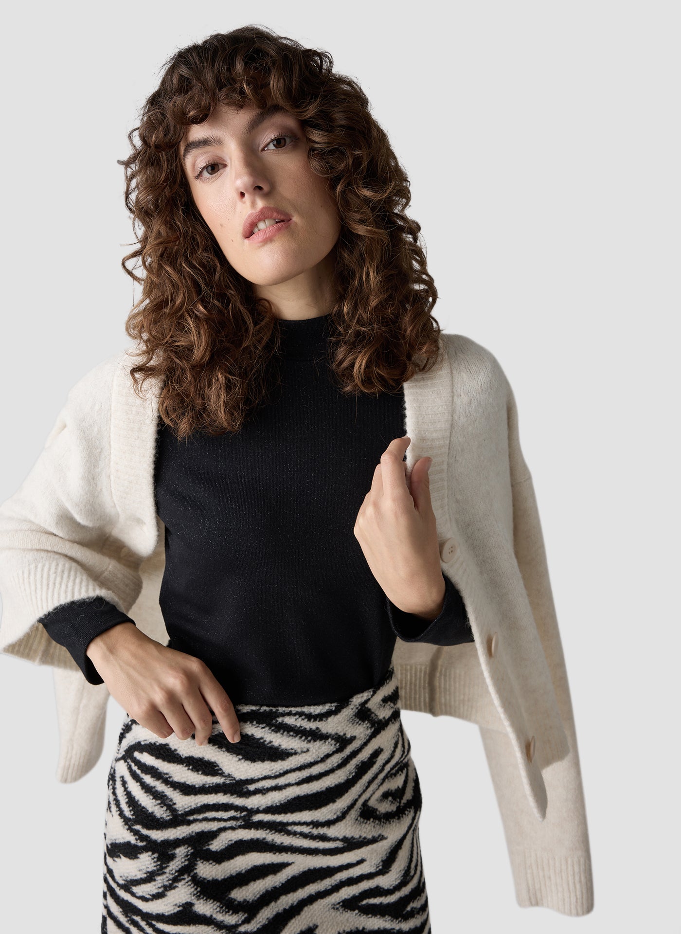 Langarmshirt - Zebra Noir