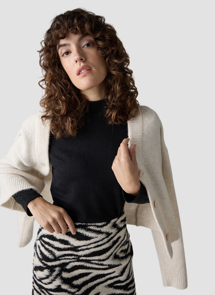 Langarmshirt - Zebra Noir