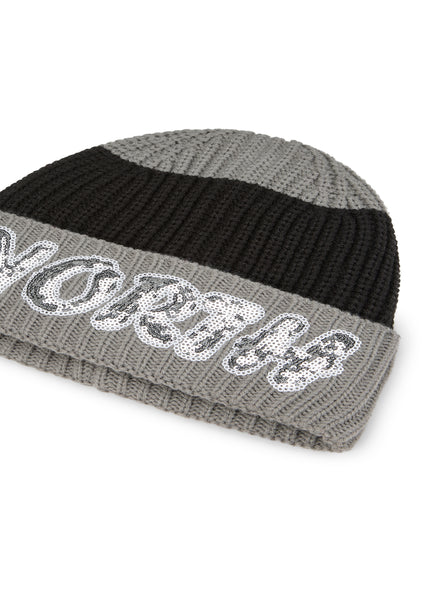 Strickmütze - Pailettenpatch