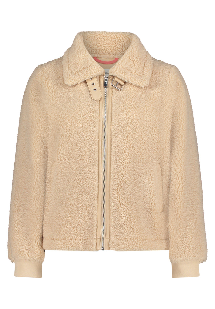 Plüschjacke - Stehkragen