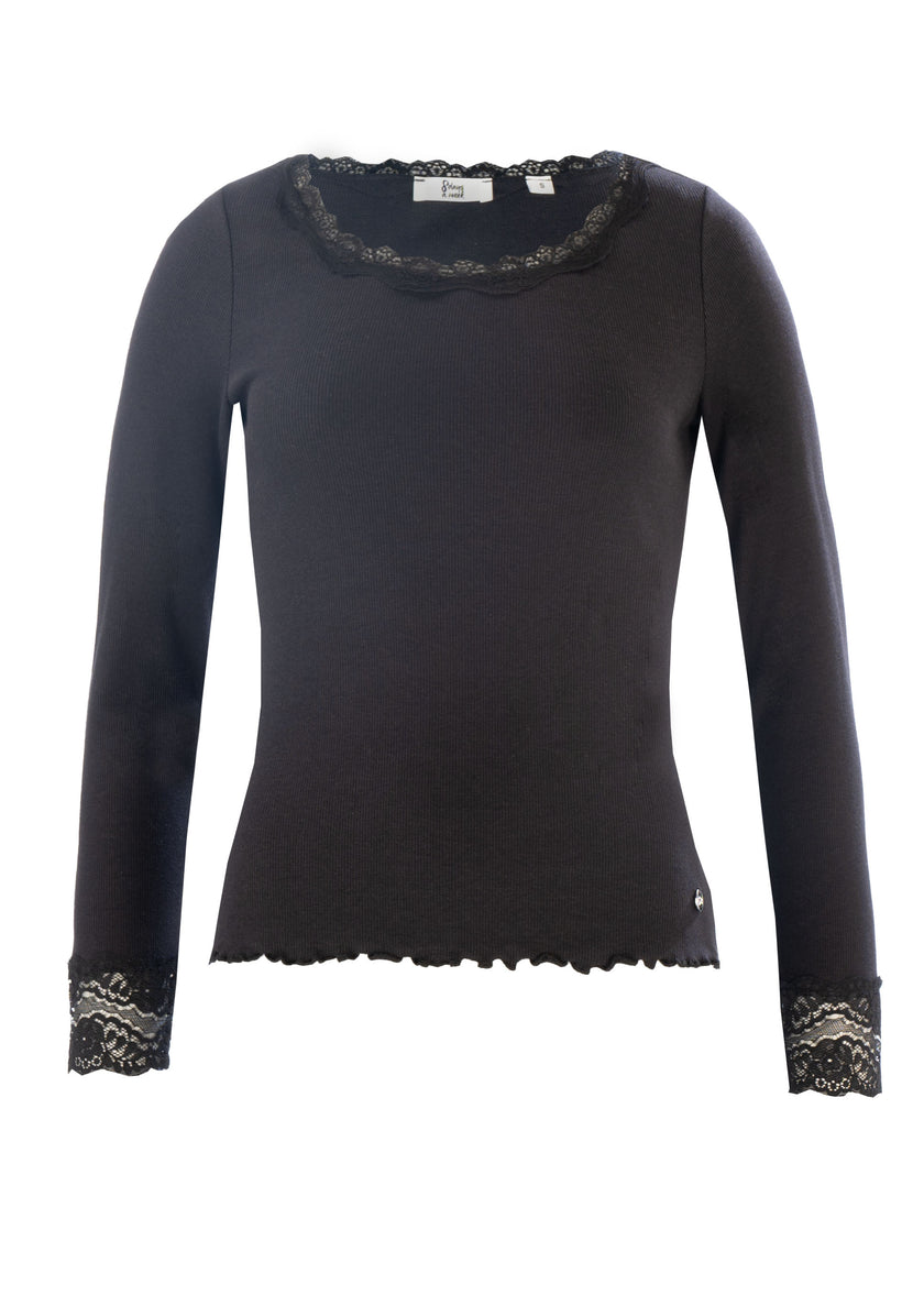 T-Shirt - Spitzenbesatz