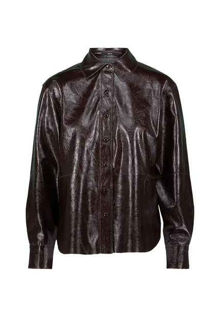 Hemdbluse - Lederlook