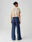 Hose - wide Leg - Melane denim