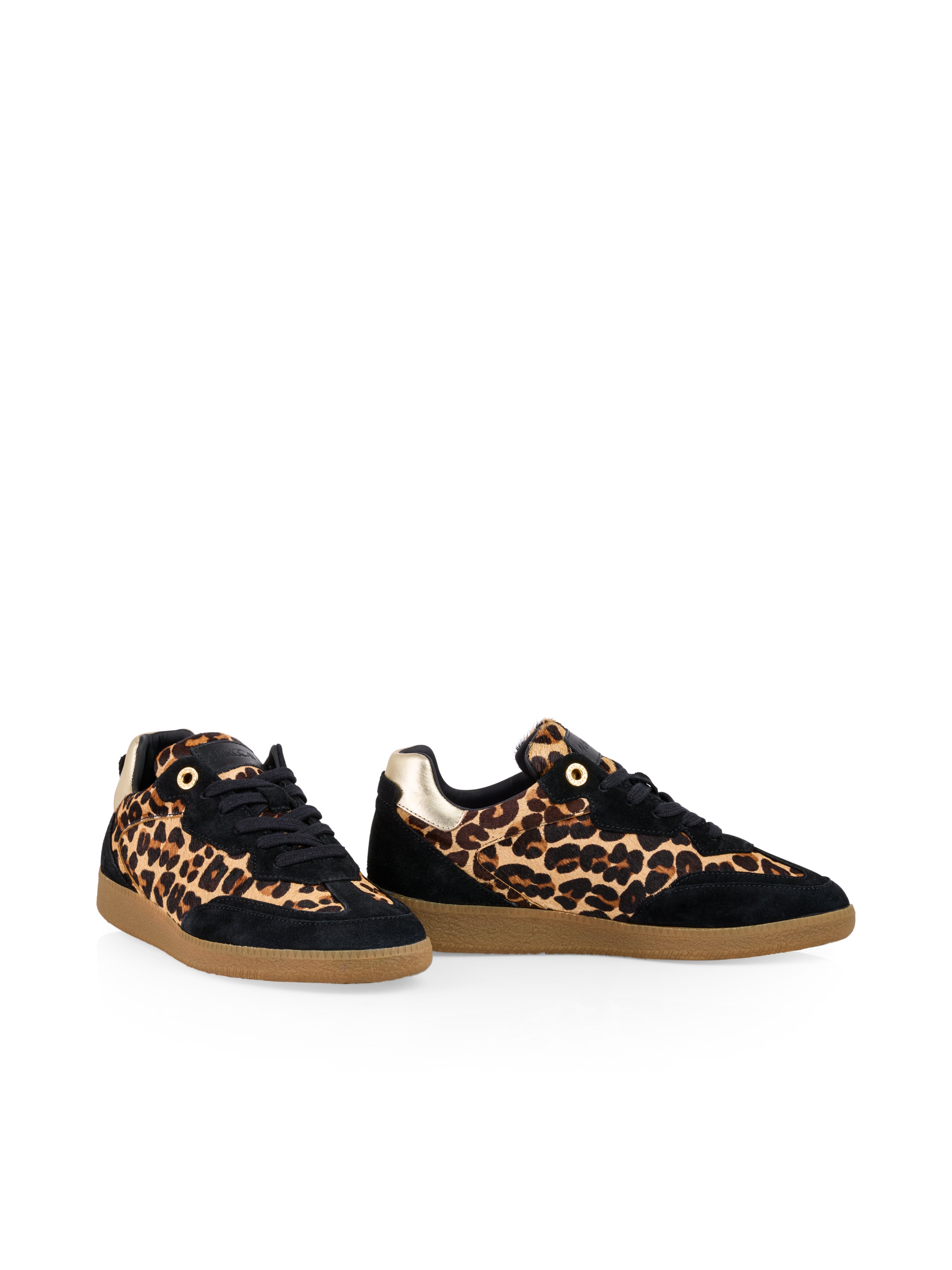 Leder-Sneaker - Leo-Felloptik