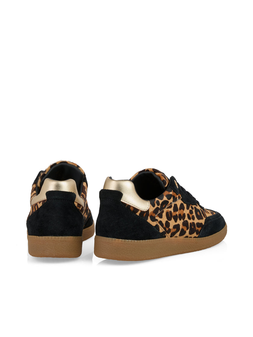 Leder-Sneaker - Leo-Felloptik