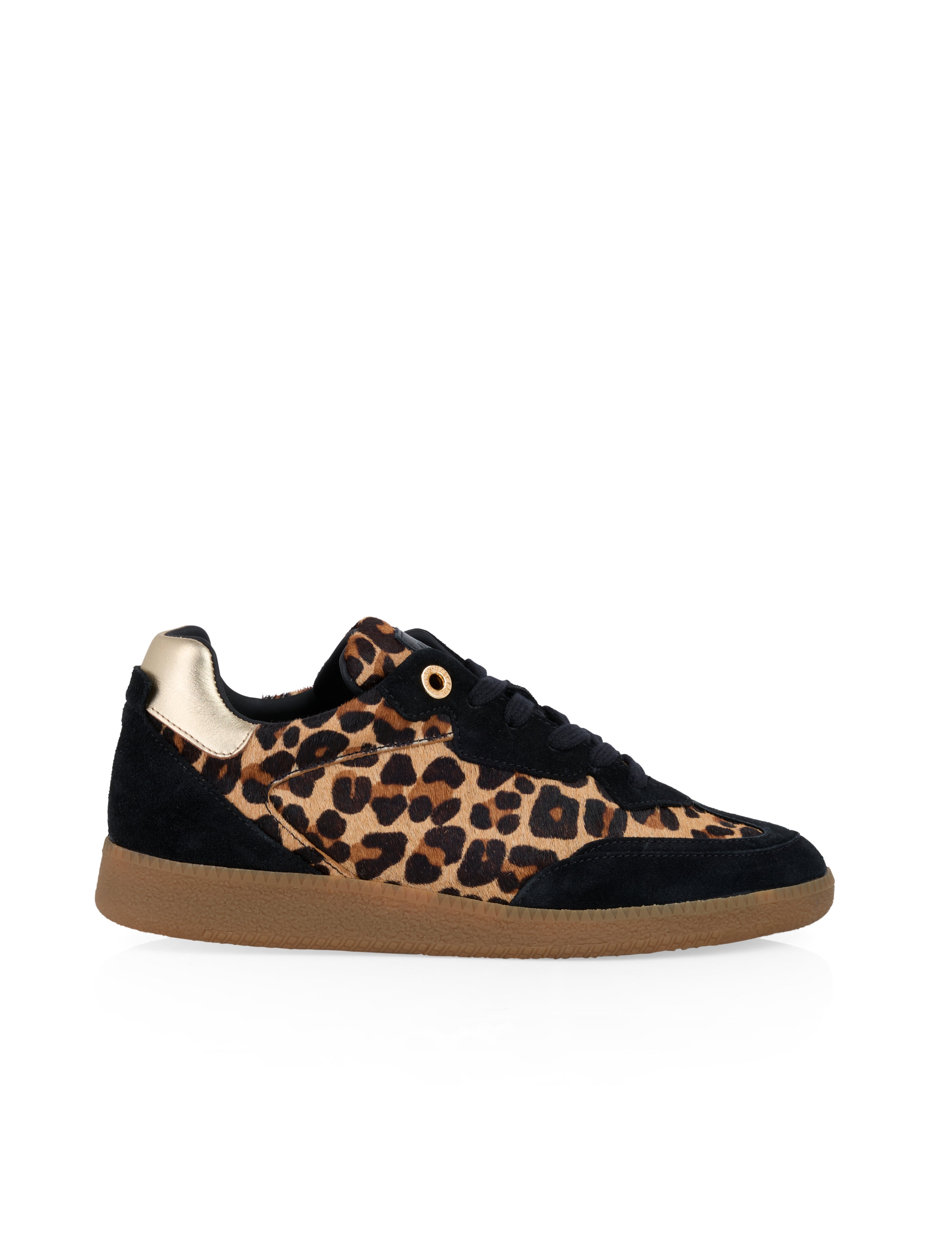 Leder-Sneaker - Leo-Felloptik