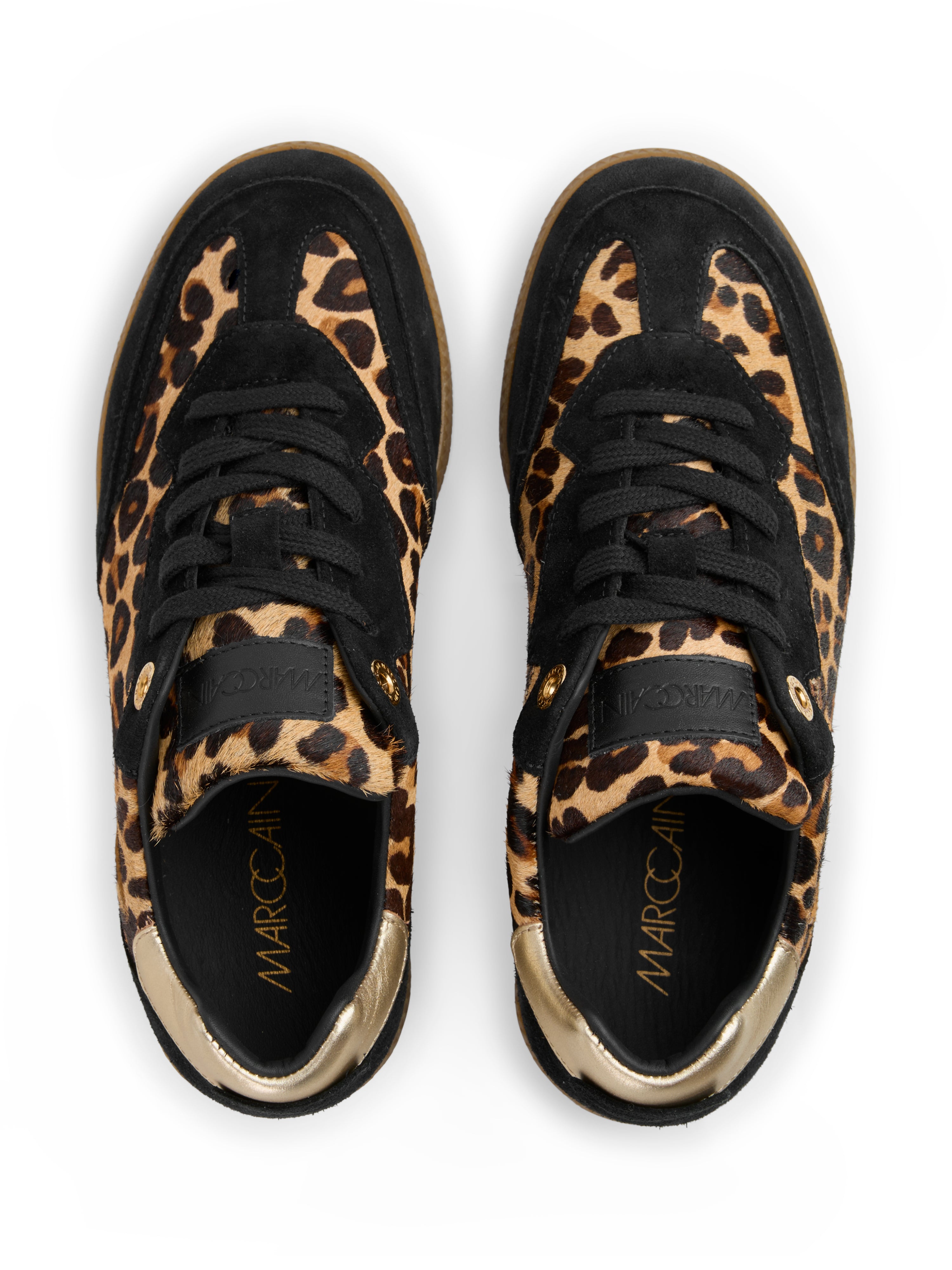 Leder-Sneaker - Leo-Felloptik