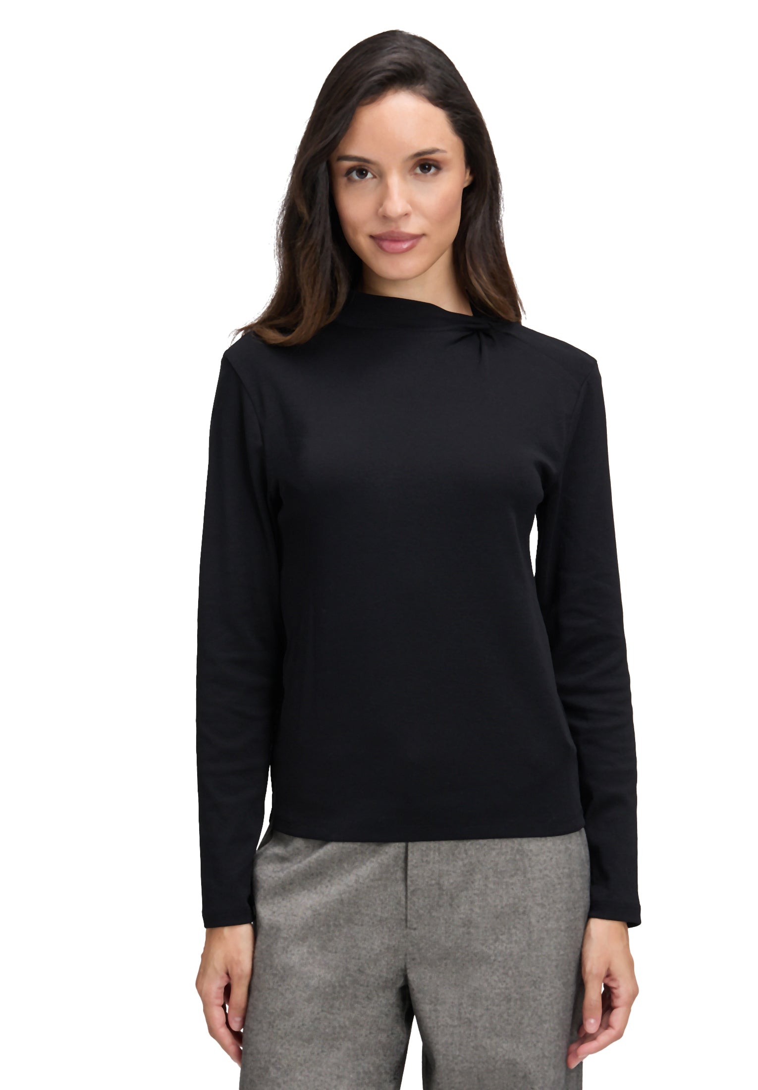 Langarmshirt - Stehkragen