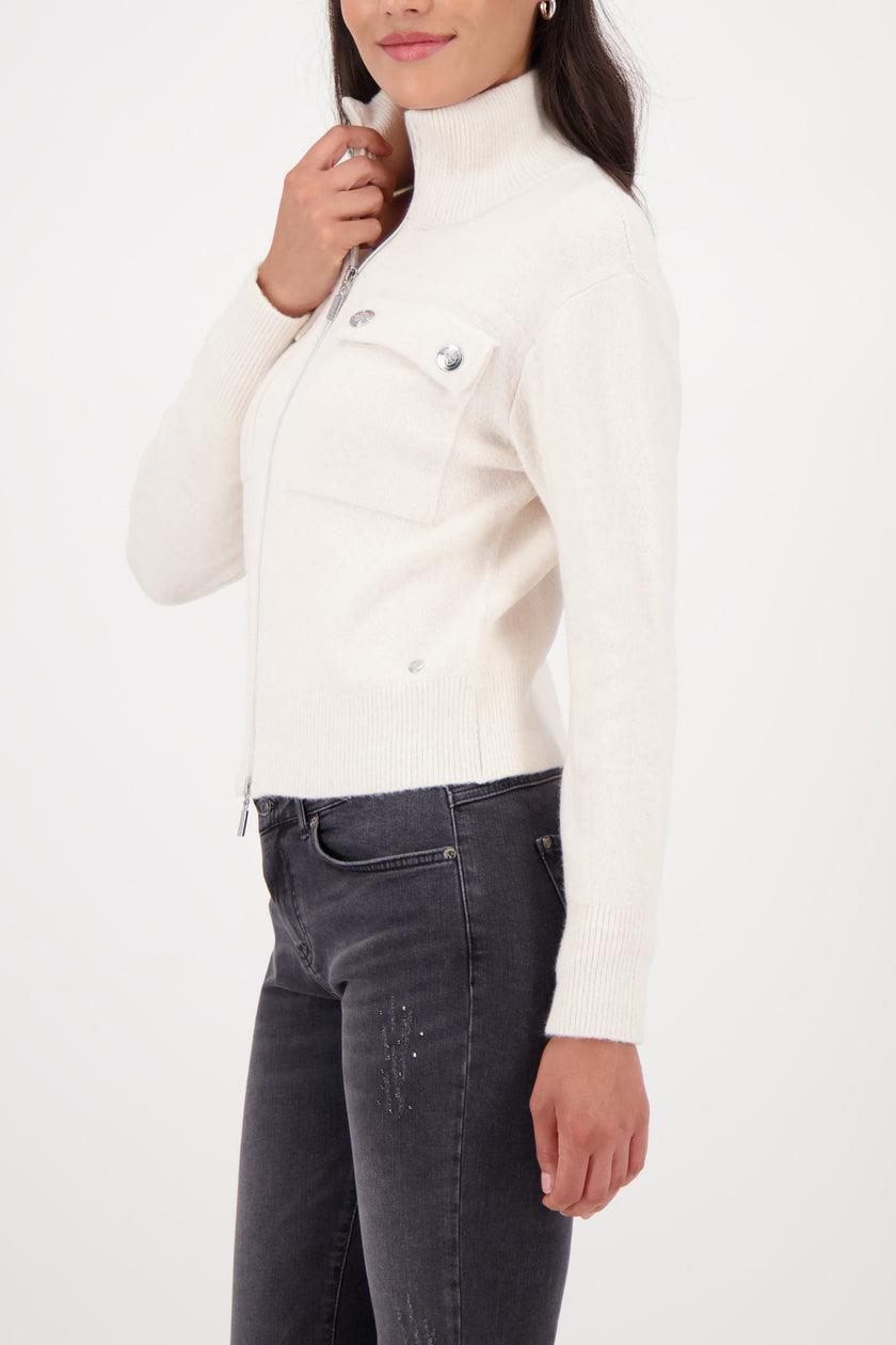 Strickjacke - Stehkragen
