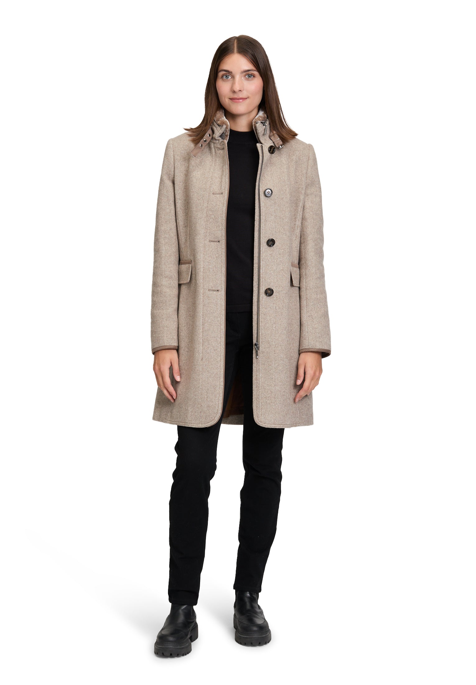 Wollmantel - Stehkragen