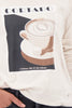 Langarmshirt - Cappuccino-Aufdruck