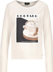 Langarmshirt - Cappuccino-Aufdruck