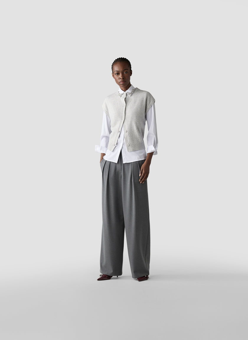 Bundfaltenhose - Bordeaux Glow