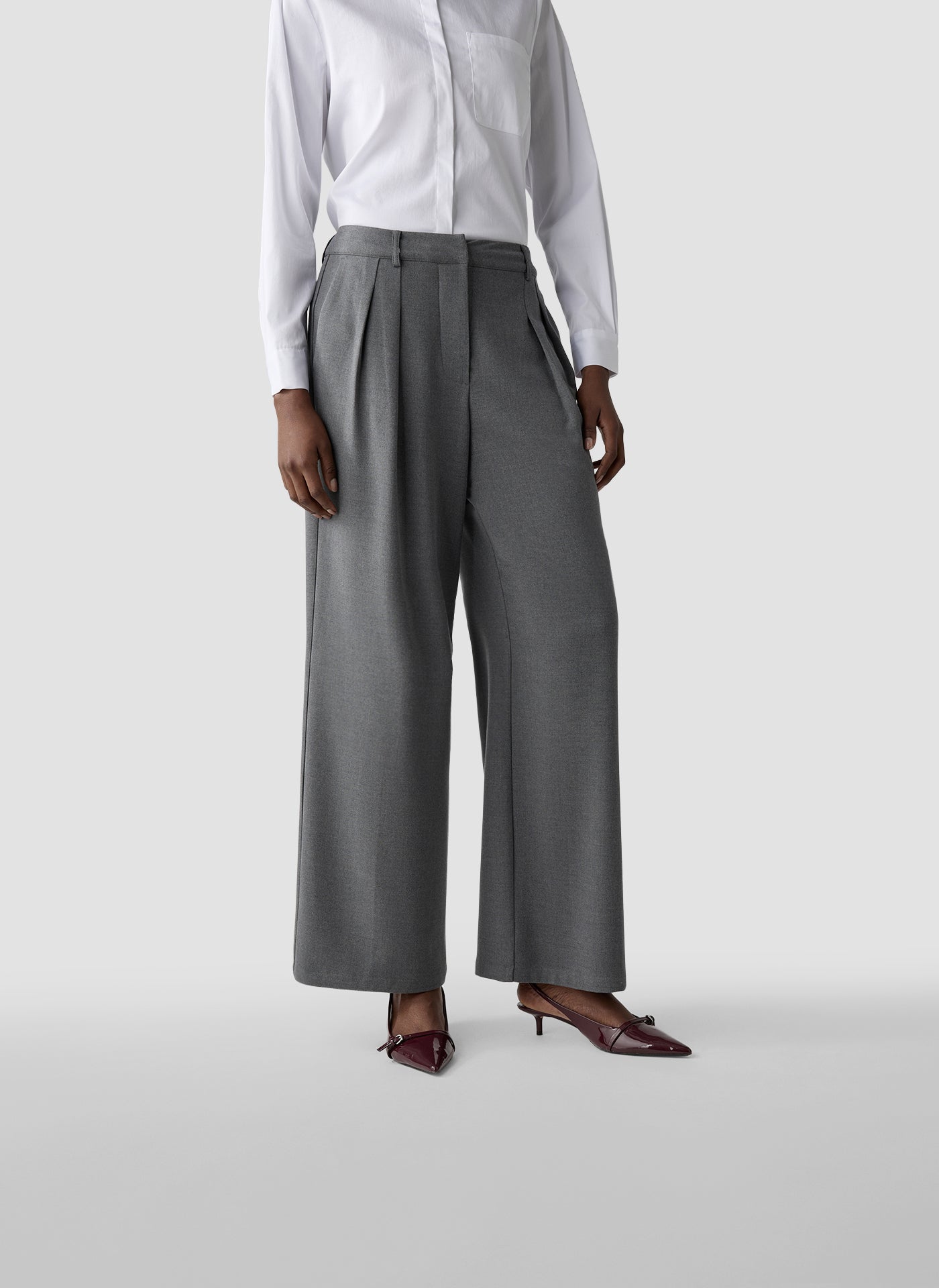 Bundfaltenhose - Bordeaux Glow