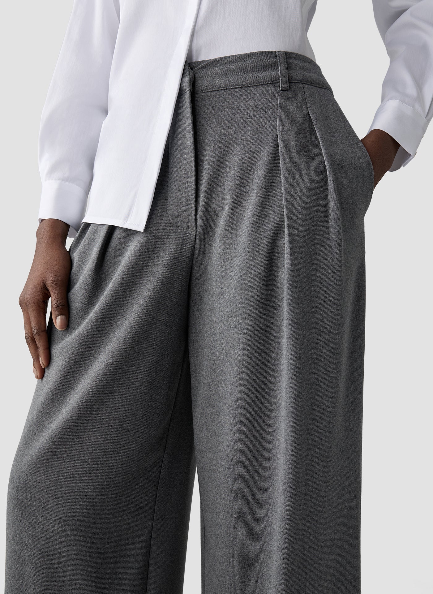 Bundfaltenhose - Bordeaux Glow