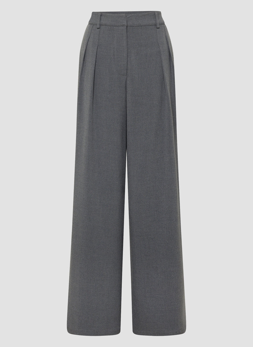 Bundfaltenhose - Bordeaux Glow