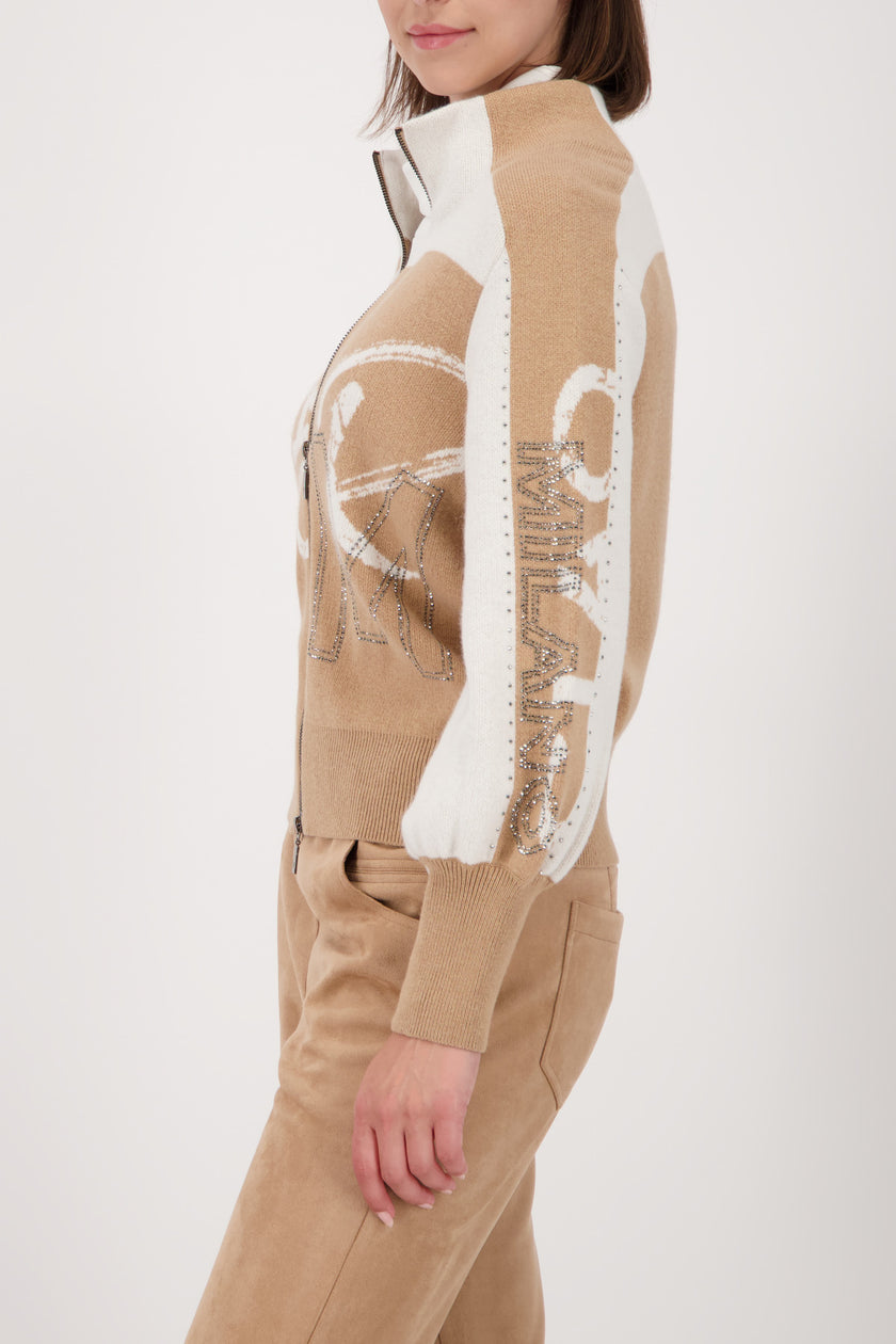 Strickjacke - Schriftmuster