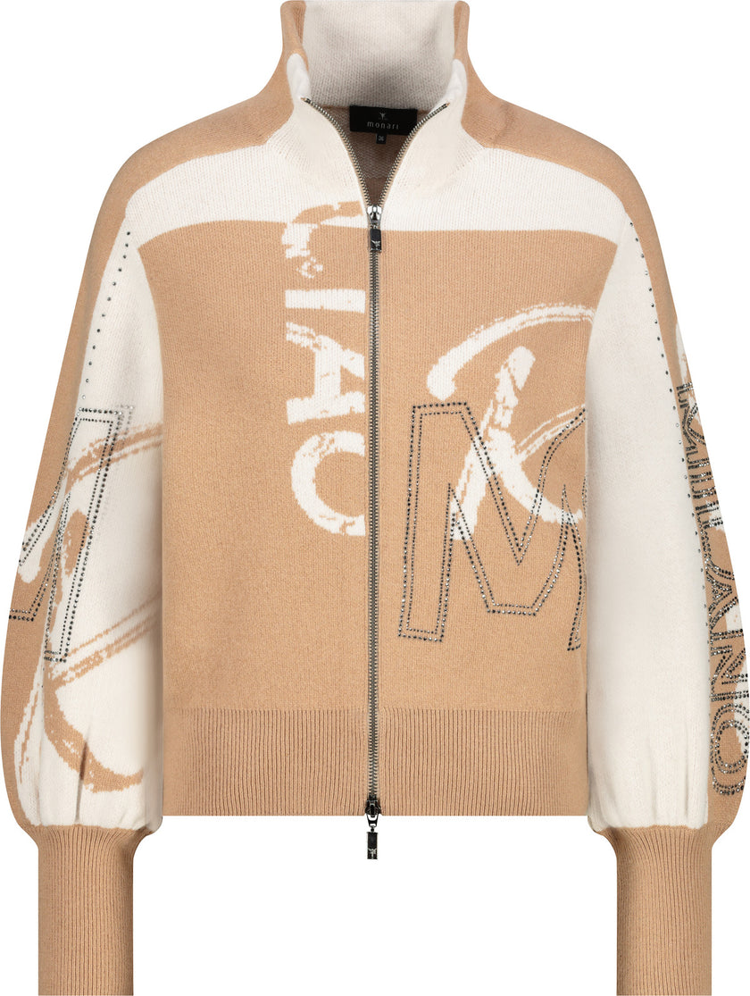 Strickjacke - Schriftmuster