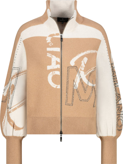 Strickjacke - Schriftmuster