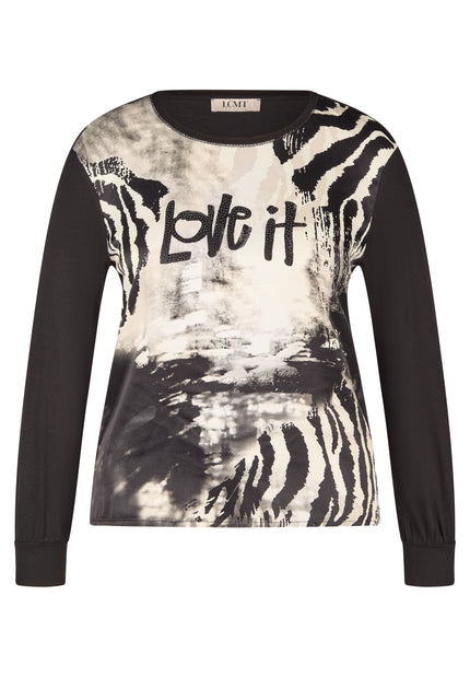 Langarmshirt - Zebra Noir