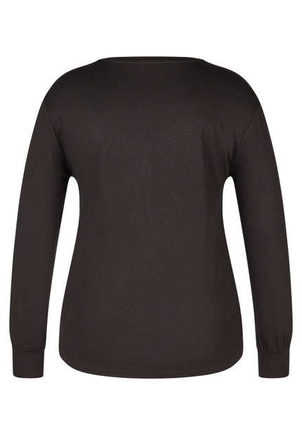 Langarmshirt - Zebra Noir