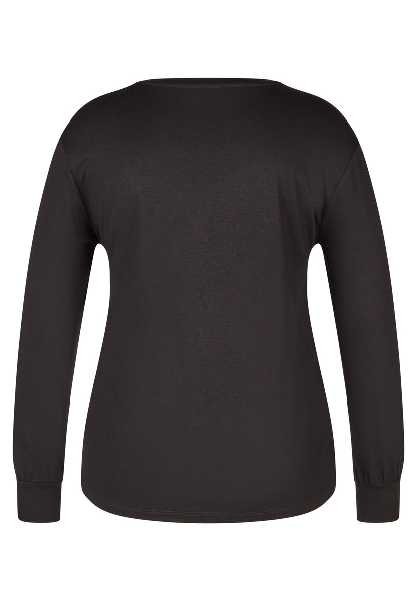 Langarmshirt - Zebra Noir