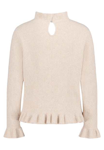 Strickpullover - Rüschensaum