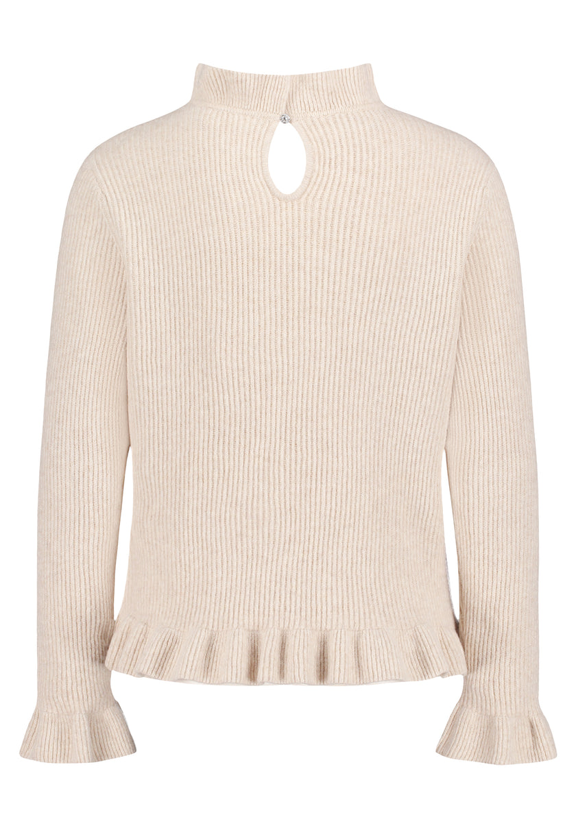 Strickpullover - Rüschensaum