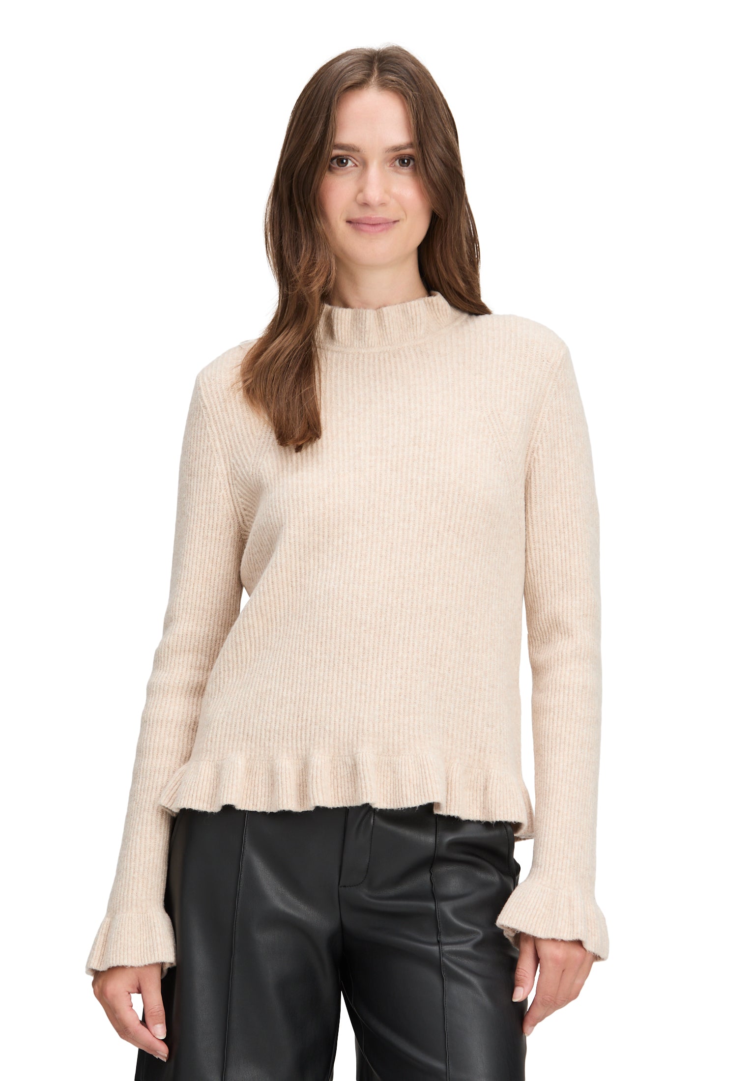 Strickpullover - Rüschensaum