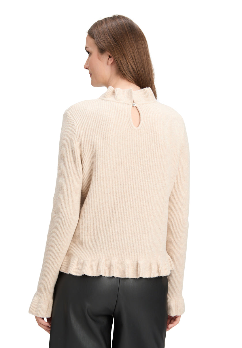 Strickpullover - Rüschensaum