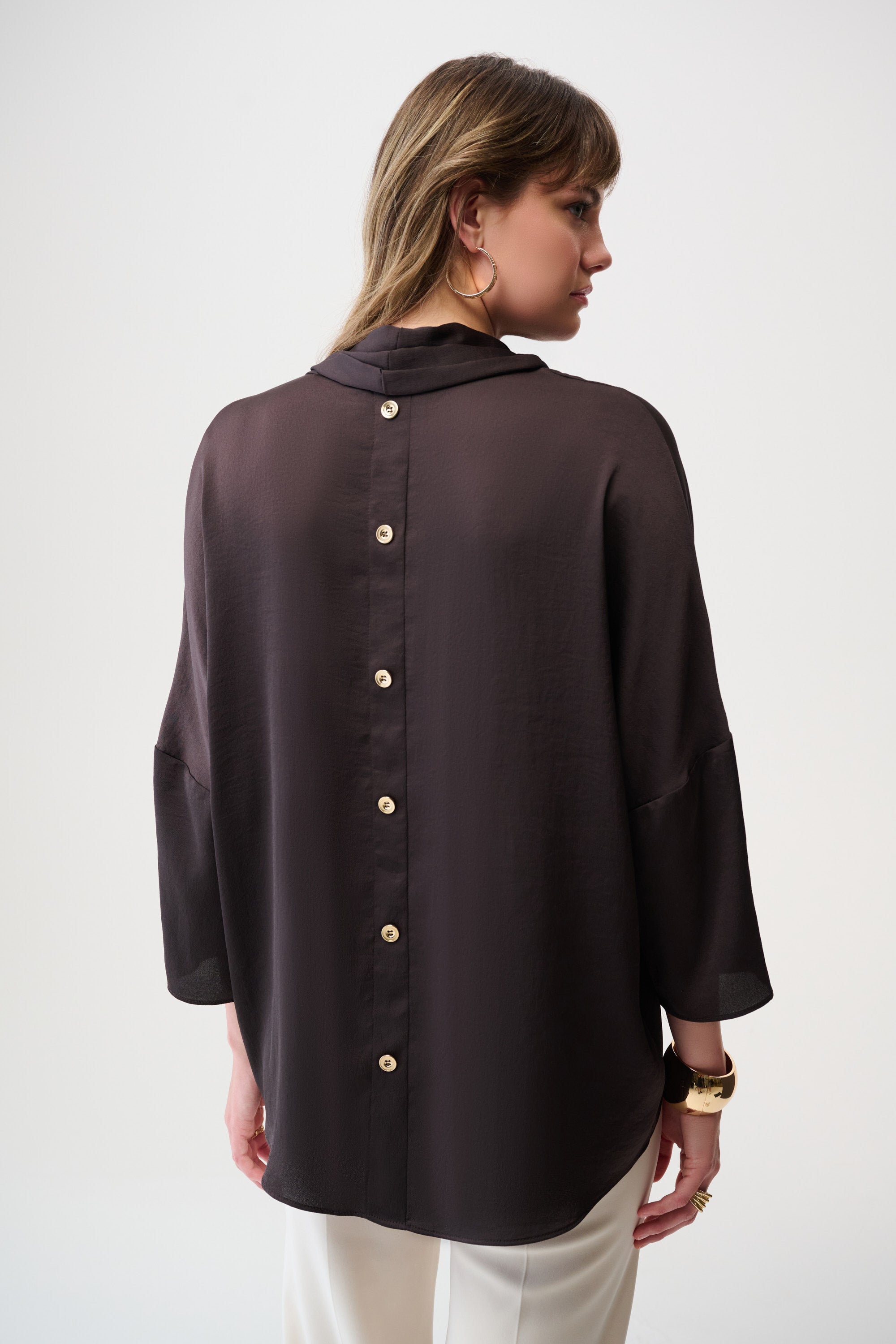 Bluse -  Wasserfallkragen