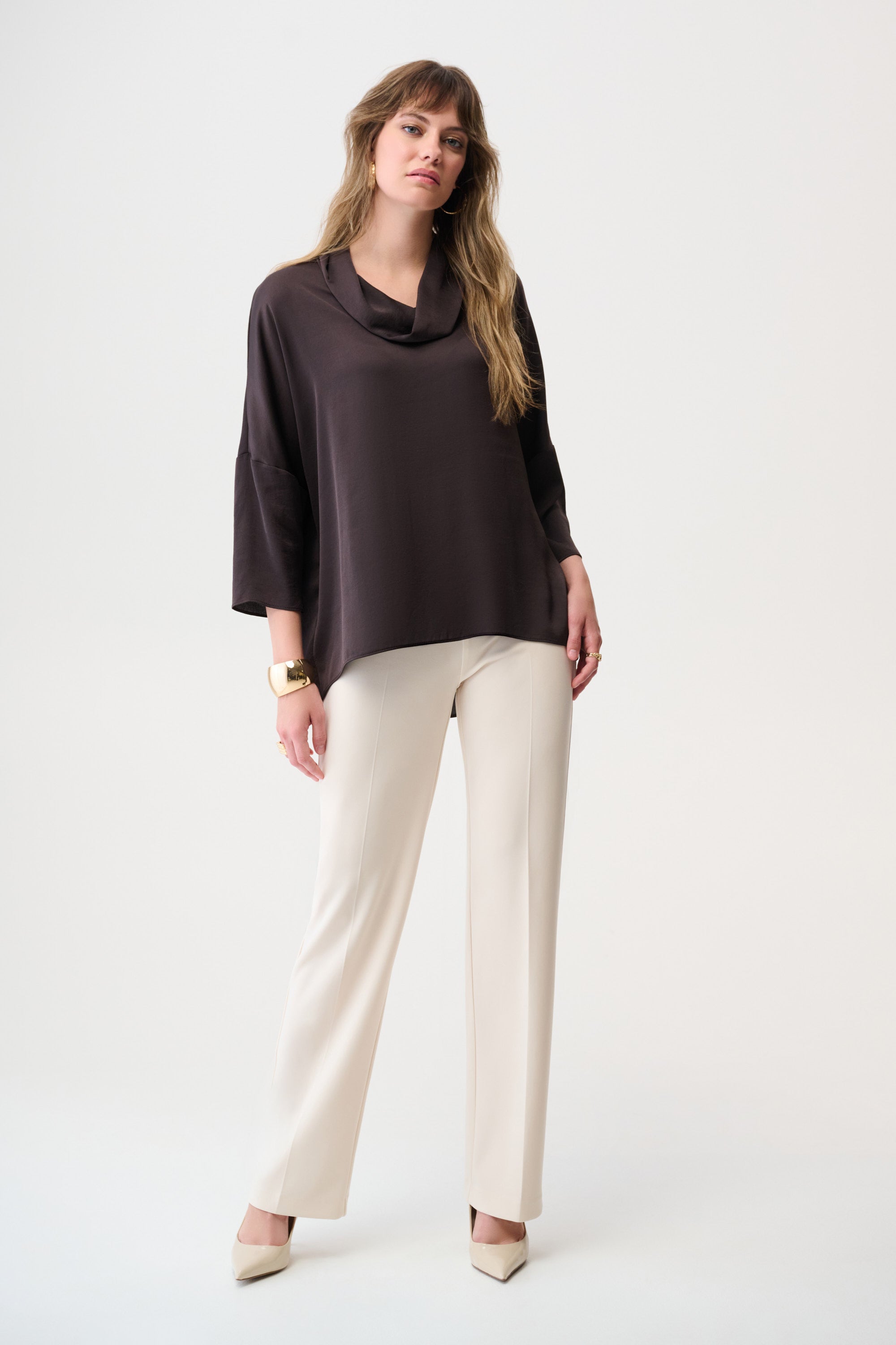 Bluse -  Wasserfallkragen
