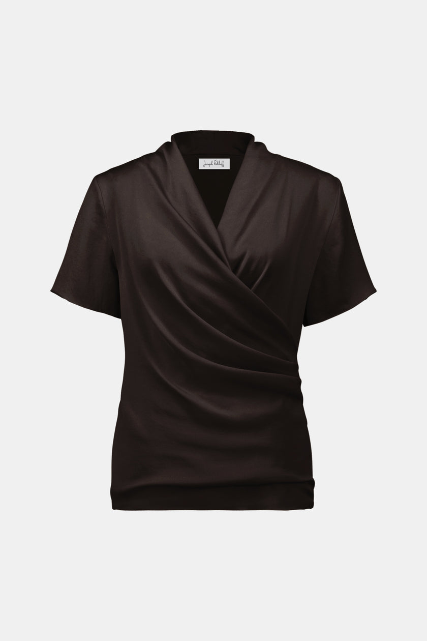 Wickelshirt - Satin und Jersey