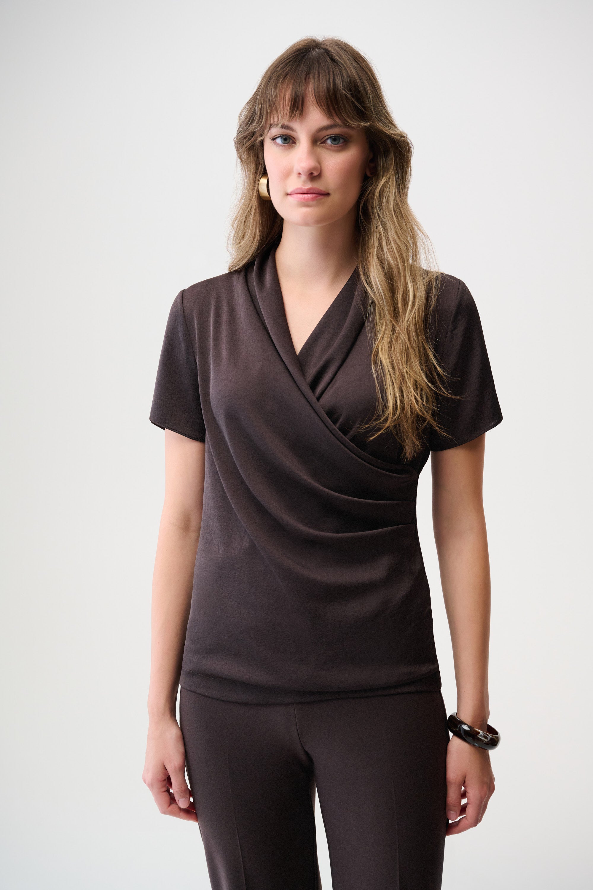 Wickelshirt - Satin und Jersey